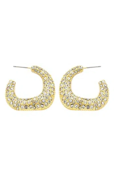 Panacea Pavé Crystal Square Hoop Earrings In Gold