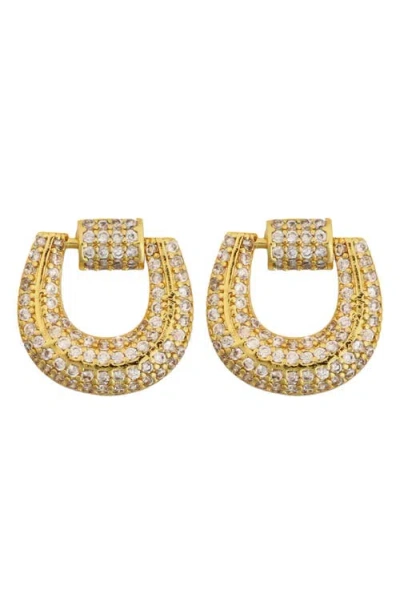 Panacea Pavé Cubic Zirconia Doorknocker Earrings In Gold