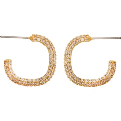 Panacea Pavé Cubic Zirconia Hoop Earrings In Gold
