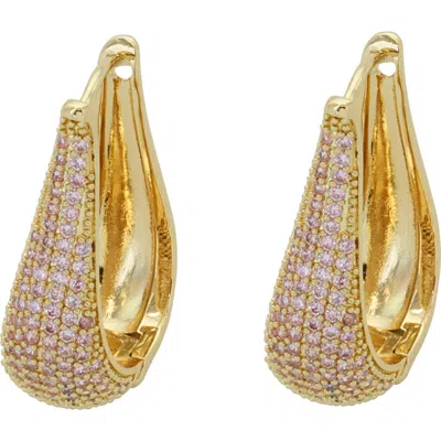 Panacea Pavé Cubic Zirconia Teardrop Hoop Earrings In Gold
