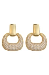 Panacea Pavé Drop Earrings In Gold