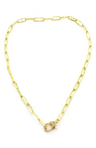 Panacea Pavé Lobster Clasp Chain Necklace In Gold