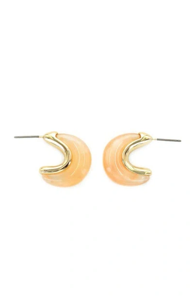 Panacea Peach Aventurine Hoop Earrings In Neutral