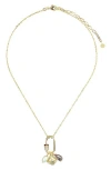 Panacea Pearl & Crystal Charm Pendant Necklace