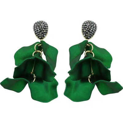 Panacea Petal Drop Earrings In Green