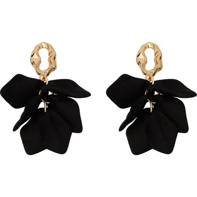 Panacea Petal Drop Earrings In Black