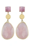 Panacea Pink Stone Drop Earrings In Pink