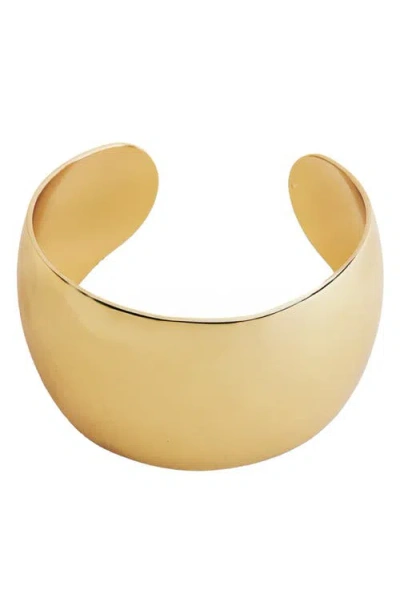 Panacea Polished Cuff Bracelet In Gold