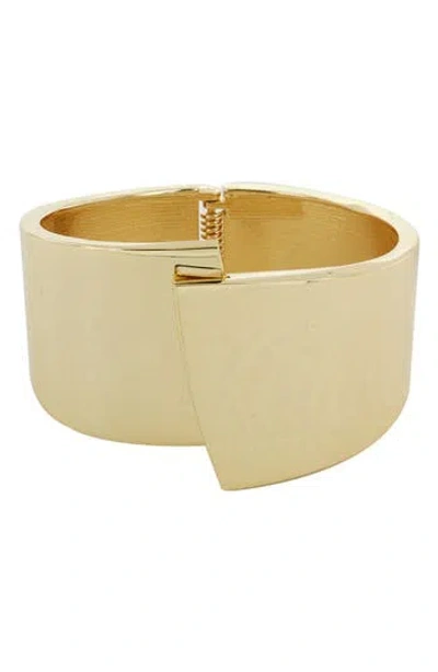 Panacea Polished Hinge Cuff Bracelet In Gold
