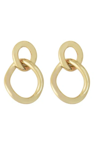 Panacea Polished Link Drop Earrings In Gold