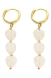 Panacea Quartz Linear Drop Earrings In Gold