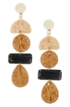 Panacea Raffia Linear Drop Earrings In Brown