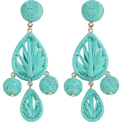 Panacea Raffia Teardrop Earrings In Blue