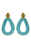 Panacea Raffia Wrapped Drop Earrings