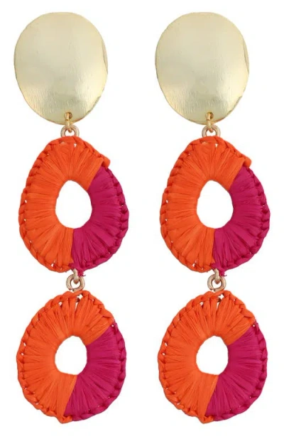 Panacea Rattan Linear Drop Earrings In Gold