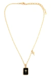 Panacea Rectangular Pendant Necklace In Black