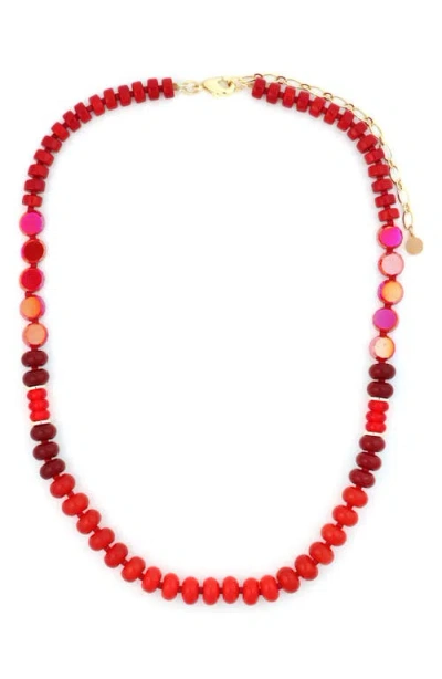 Panacea Red Stone Stand Necklace