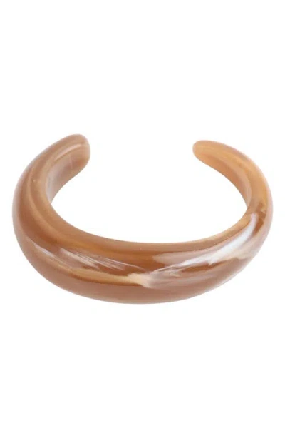 Panacea Resin Cuff Bracelet In Brown