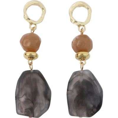Panacea Resin Linear Drop Earrings In Grey