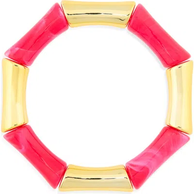 Panacea Resin Link Stretch Bracelet In Pink