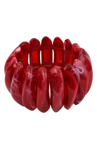 Panacea Resin Stretch Bracelet In Burgundy