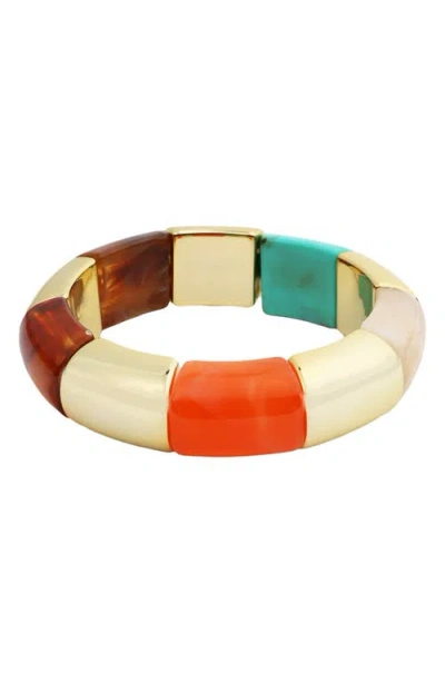 Panacea Resin Stretch Bracelet In Gold