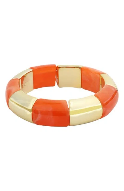 Panacea Resin Stretch Bracelet In Gold