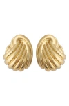 Panacea Ridged Twist Stud Earrings In Gold