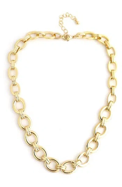 Panacea Round Link Necklace In Gold