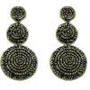 Panacea Seed Bead Drop Earrings In Black