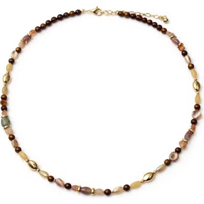 Panacea Semiprecious Stone Necklace In Black