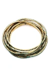 Panacea Set Of 10 Crystal Bracelets In Green