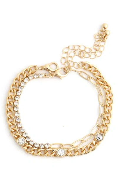 Panacea Set Of 2 Curb Chain Bracelets In Gold
