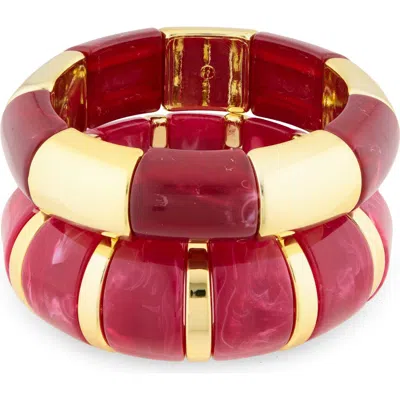 Panacea Set Of 2 Stretch Bracelets In Pink
