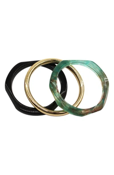 Panacea Set Of 3 Bangles In Green