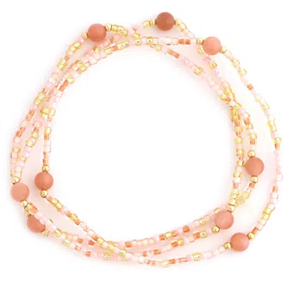 Panacea Set Of 3 Beaded Stretch Bracelets In Pink