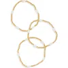 Panacea Set Of 3 Beaded Stretch Bracelets In White