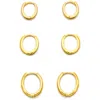 Panacea Set Of 3 Mini Huggie Hoop Earrings