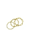 Panacea Set Of 3 Paper Clip Rings In Gold