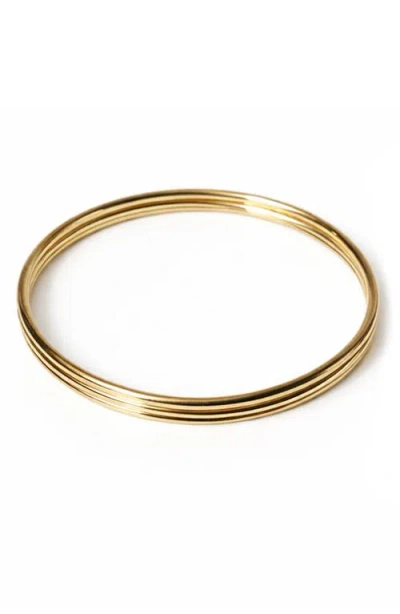 Panacea Set Of 3 Skinny Bangle Bracelets In Gold