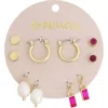 Panacea Set Of 5 Stud, Charm & Huggie Hoop Earrings In Gold