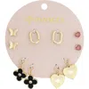 Panacea Set Of 5 Stud, Charm & Huggie Hoop Earrings In Gold