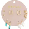 Panacea Set Of 5 Stud, Charm & Huggie Hoop Earrings In Gold