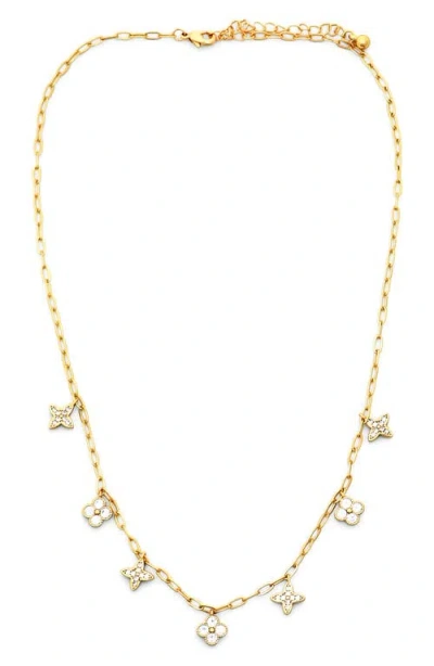 Panacea Seven Clover Station Necklace In Gold