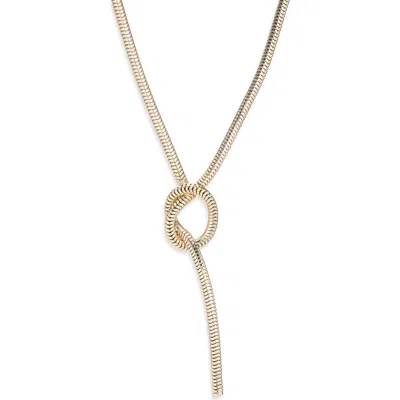 Panacea Snake Chain Knot Y-necklace In Gold