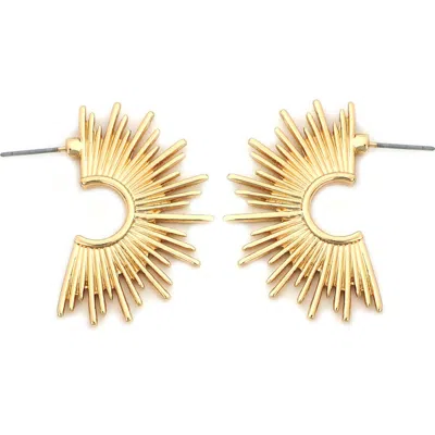 Panacea Spike Hoop Earrings In Gold