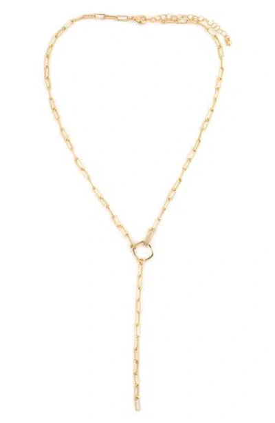 Panacea Square Accent Link Y-necklace In Gold
