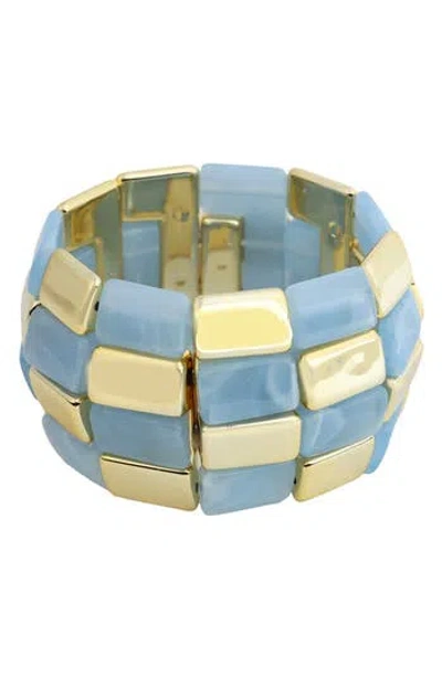 Panacea Square Resin Beaded Stretch Bracelet In Blue