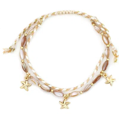 Panacea Starfish Charm Bracelet In Gold