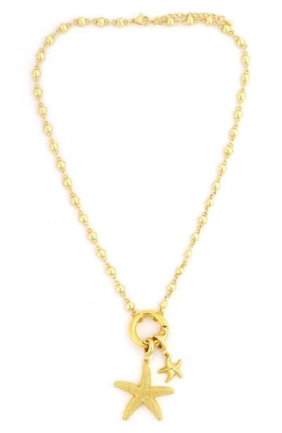Panacea Starfish Pendant Necklace In Gold